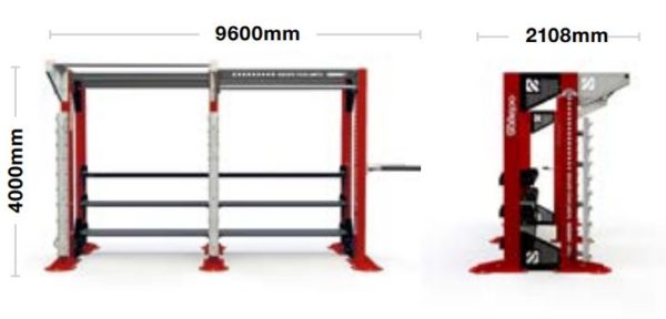 HIT HUB - Single Sided, Two Bay, Freestanding - escape fitness