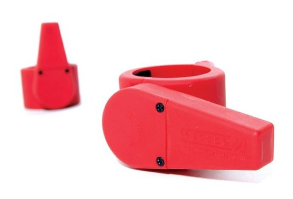 OLYMPIC CLAMP COLLAR PAIR - RED - escape fitness